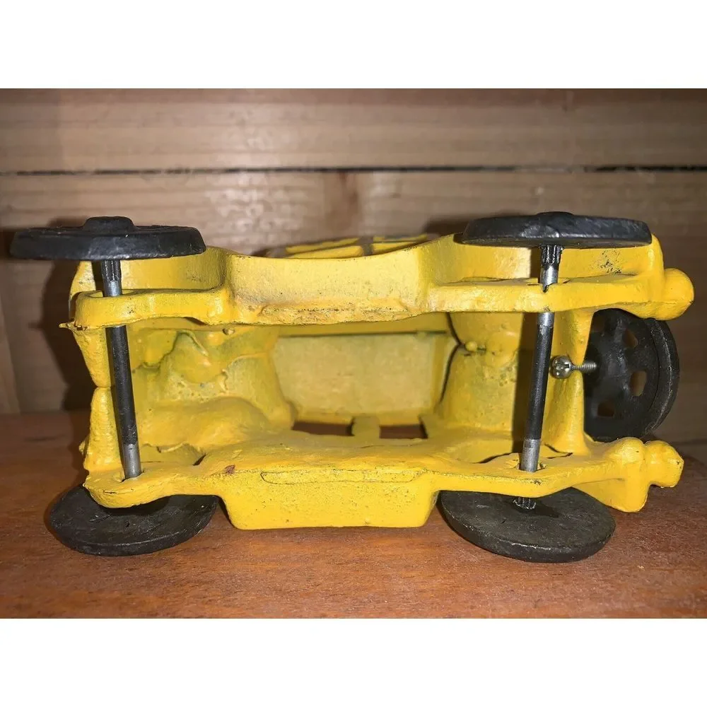 Vintage Antique 1920's Ford Model T Toy Car‎ Cast Iron Yellow Paint Collectible